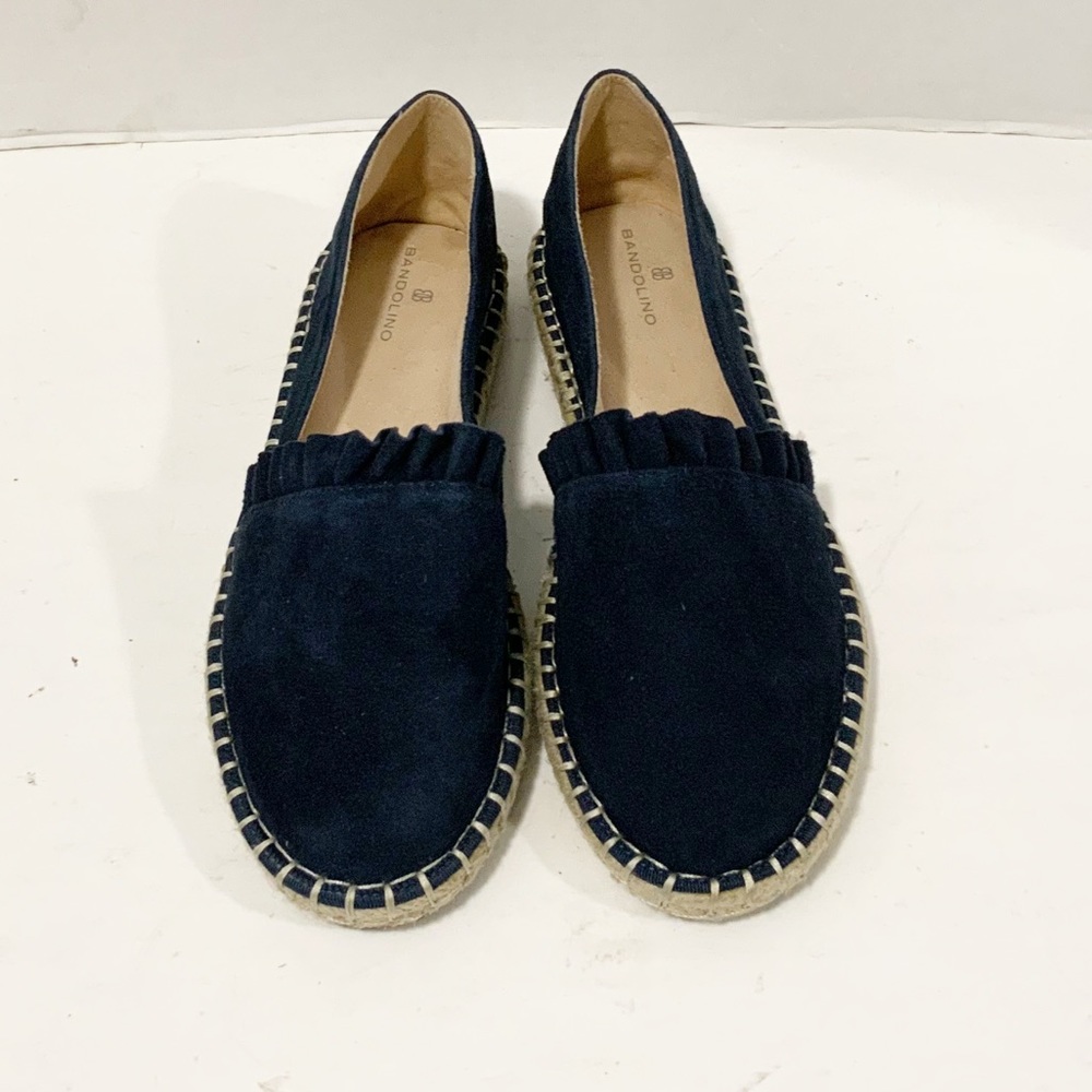 Bandolino Hadal Blue Suede Leather Espadrille Slip On Shoes Women’s Size 8.5